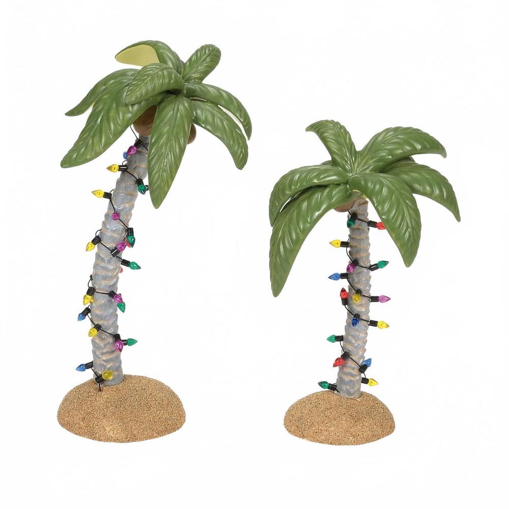 NEW DEPARTMENT 56 christmas palms figurine - set of 2 in green
